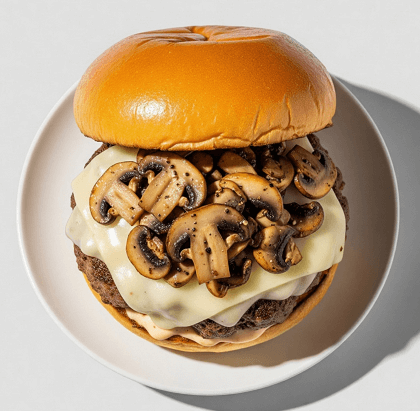 1/4 Lb Burger With Cheese & Mushrooms 