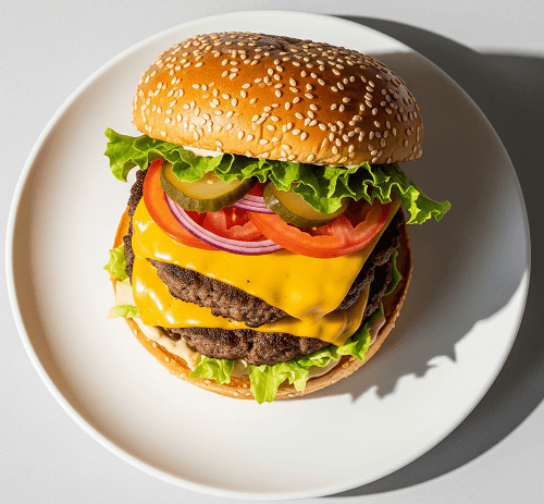 1/2 Lb Burger With Double Cheese 