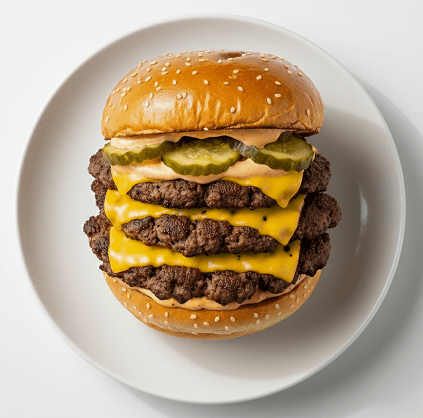 Mega Triple Burger With Triple Cheese 